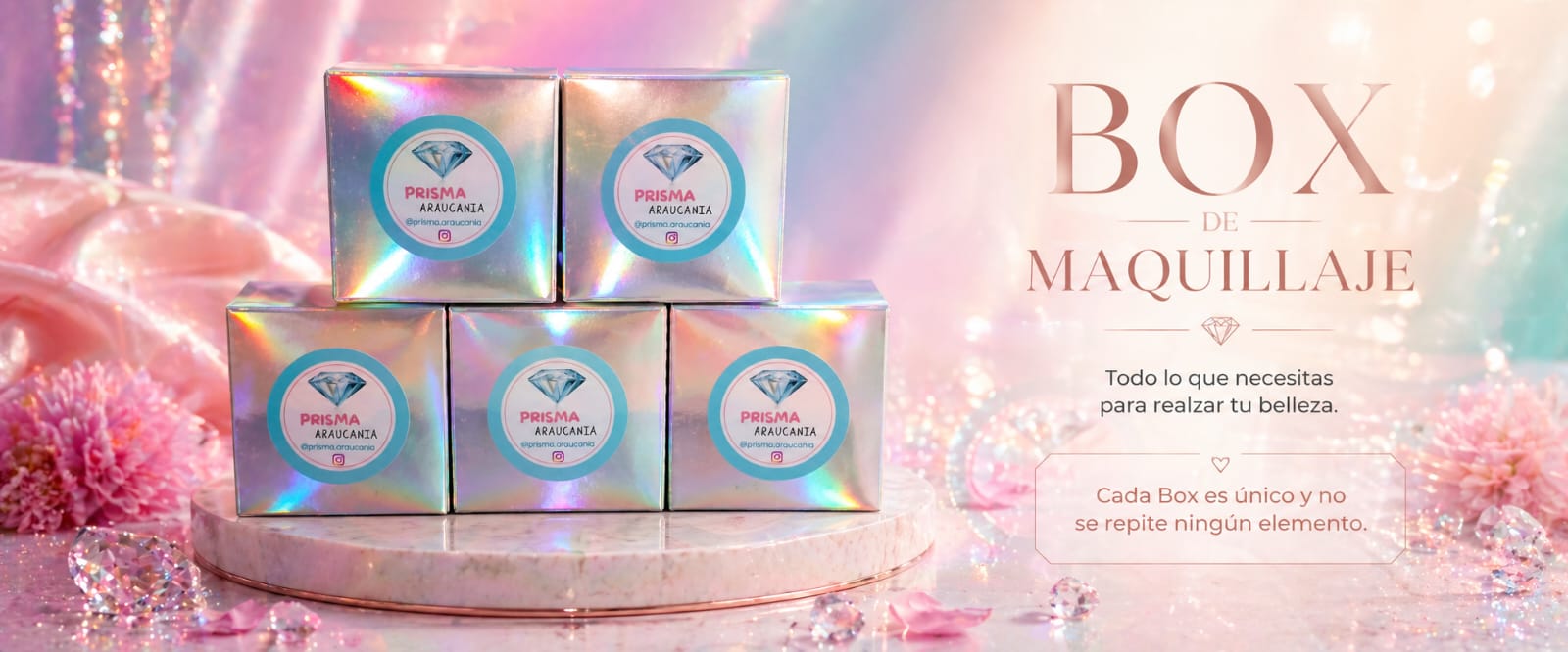 Box de maquillaje — cajas Prisma Araucanía, cada box es único